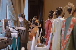 宁波尚野化妆学校学员为古风秀场化妆造型