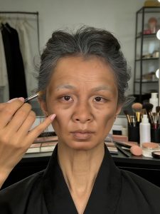 宁波商业化妆师班学员作品：老年特效妆，阴影提亮层次技法，影视级老年妆造